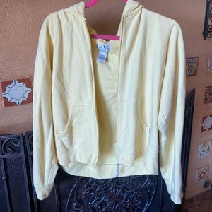 Light yellow zip up hoodie